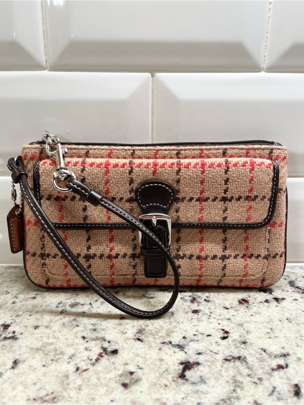 Coach Vintage Tweed Wristlet EUC